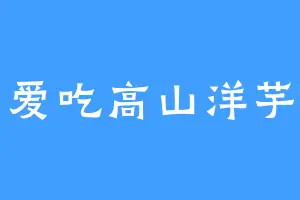 爱吃高山洋芋
