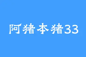 阿猪本猪33