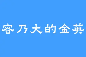 有容乃大的金英权