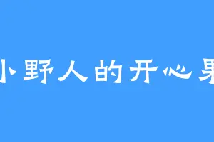 小野人的开心果
