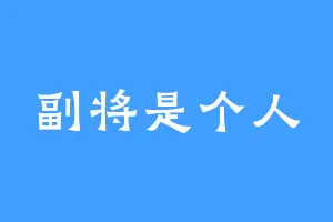 副将是个人