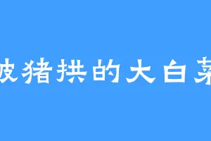 被猪拱的大白菜