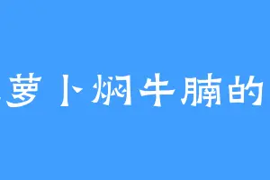 爱吃萝卜焖牛腩的韩枫