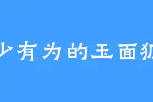 年少有为的玉面狐狸
