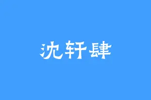 沈轩肆