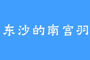 东沙的南宫羽