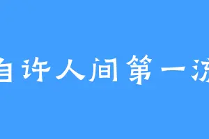 自许人间第一流