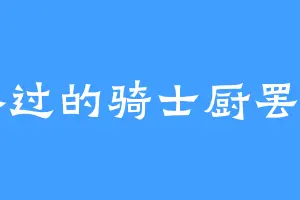 路过的骑士厨罢了