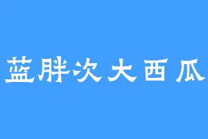 蓝胖次大西瓜