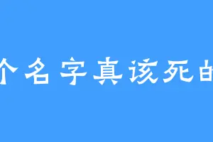 想个名字真该死的难
