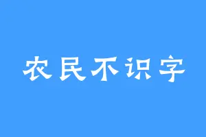 农民不识字
