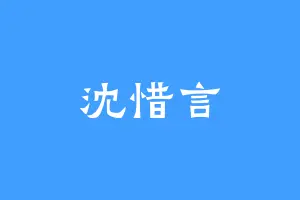 沈惜言