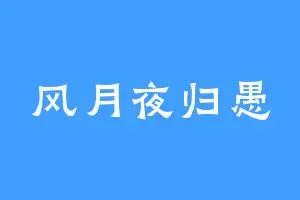 风月夜归愚