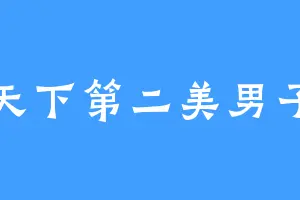 天下第二美男子