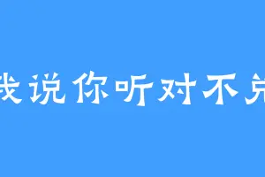 我说你听对不兑